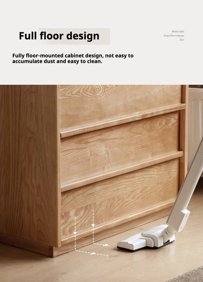 Ash Solid Wood Edge Cabinet Wabi Sabi Style