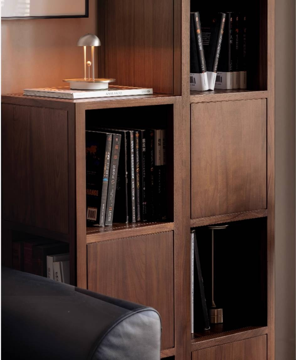 Black Walnut, Oak Solid Wood Corner Bookshelf