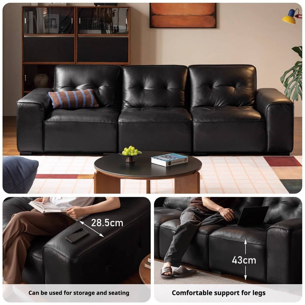 Light Luxury Black Diamond Straight Sofa