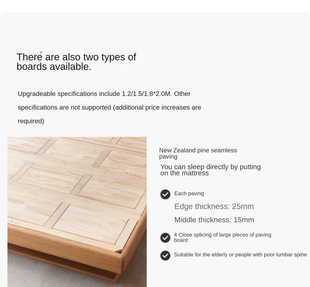 Oak solid wood bed with light walnut-color-USA