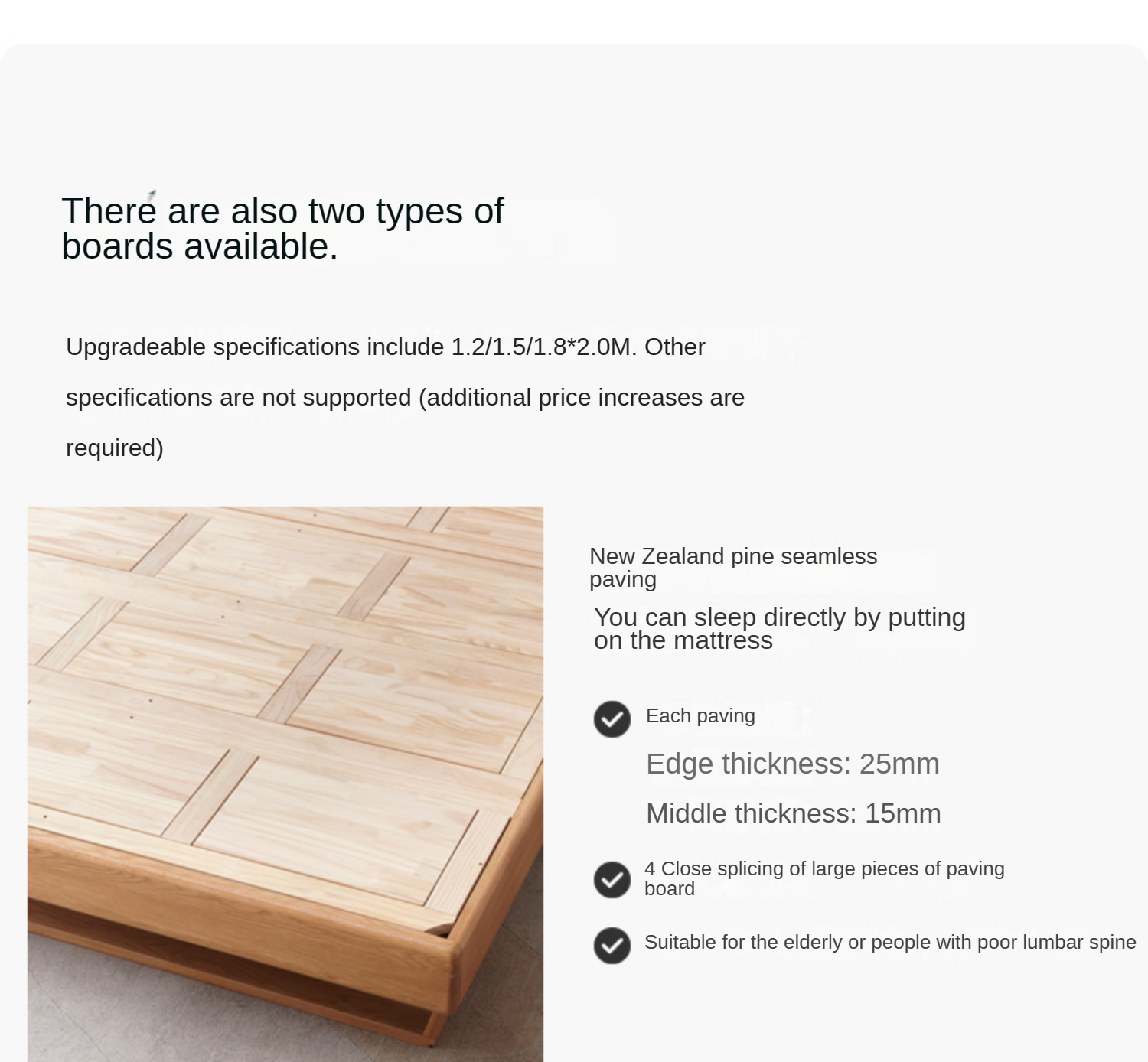 Oak solid wood bed with light walnut-color-USA