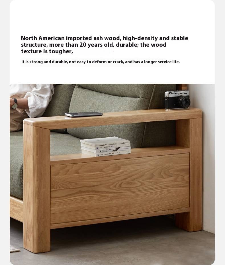 Ash, Oak, Black Walnut Solid Wood  Fabric Footstool-