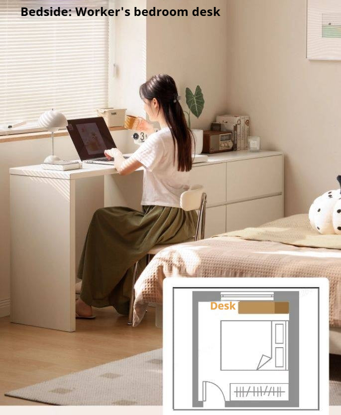 Poplar Solid Wood Makeup Table and Stretchable Dressing Table