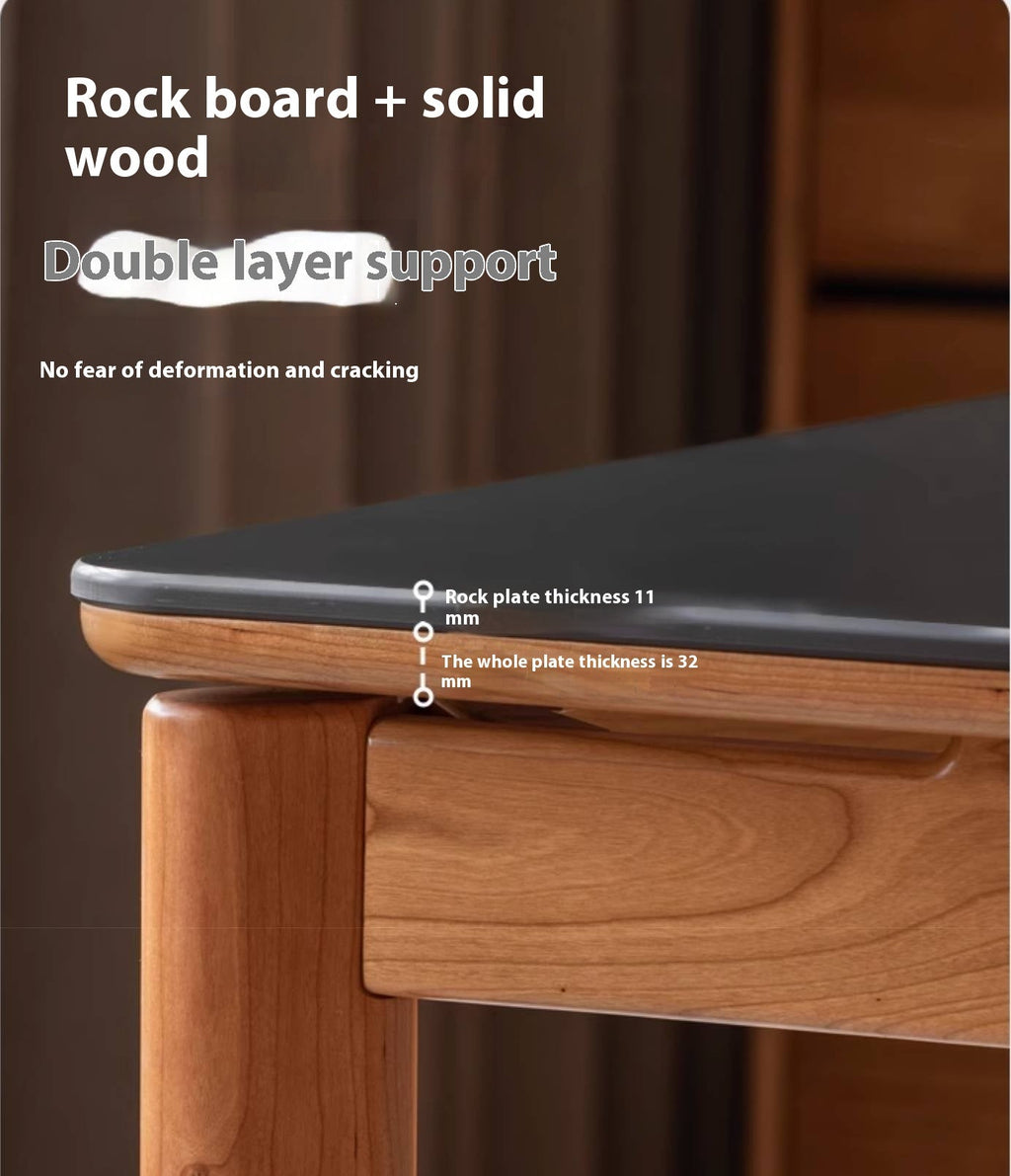 Cherry Solid Wood Rock Board Dining Table