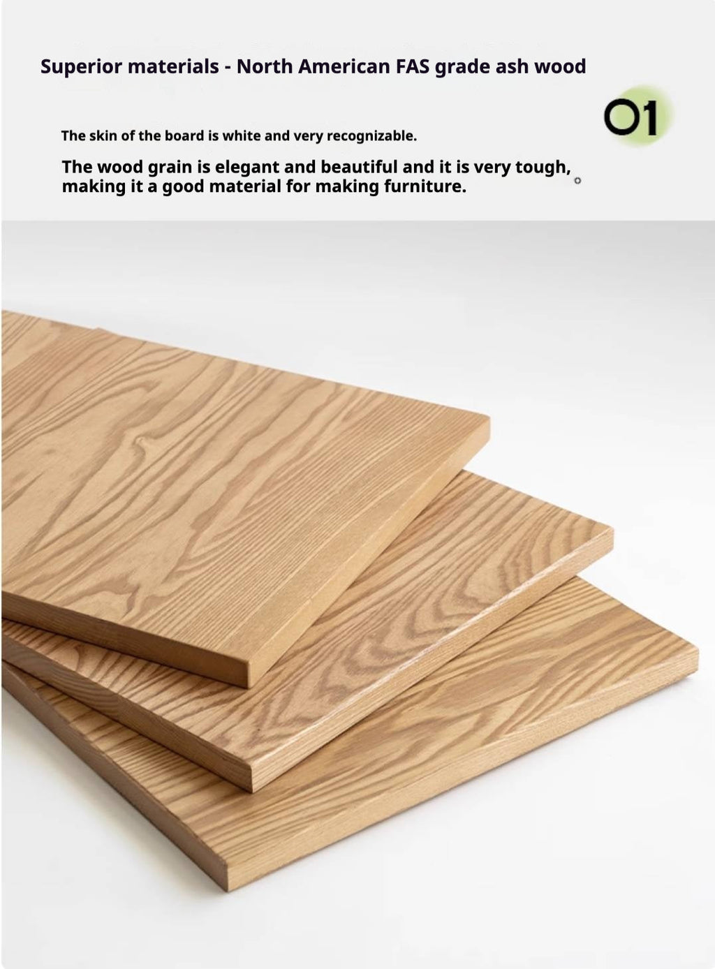 Ash, Cherry Solid Wood Modern Style Nightstand