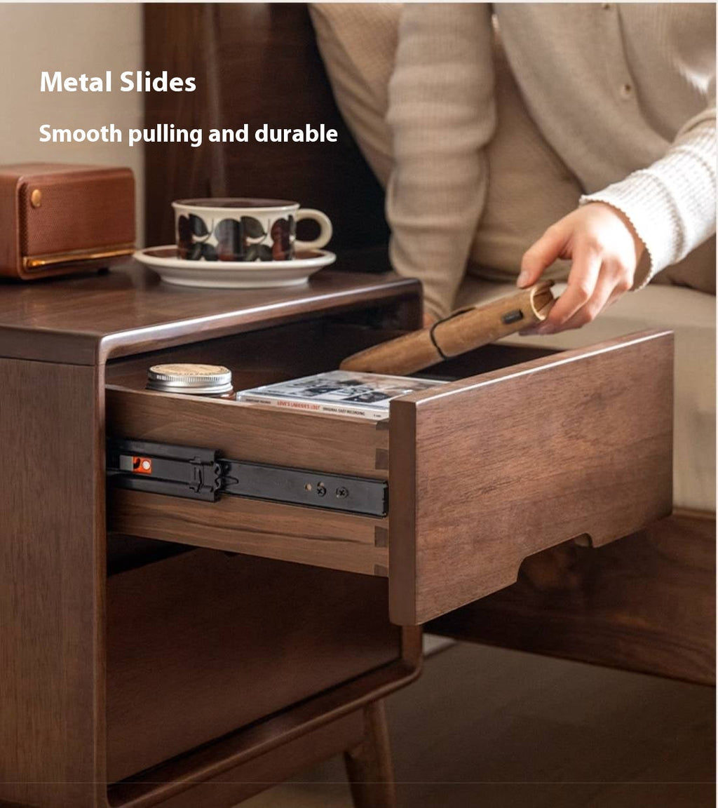 Black Walnut Solid Wood Modern Style Nightstand