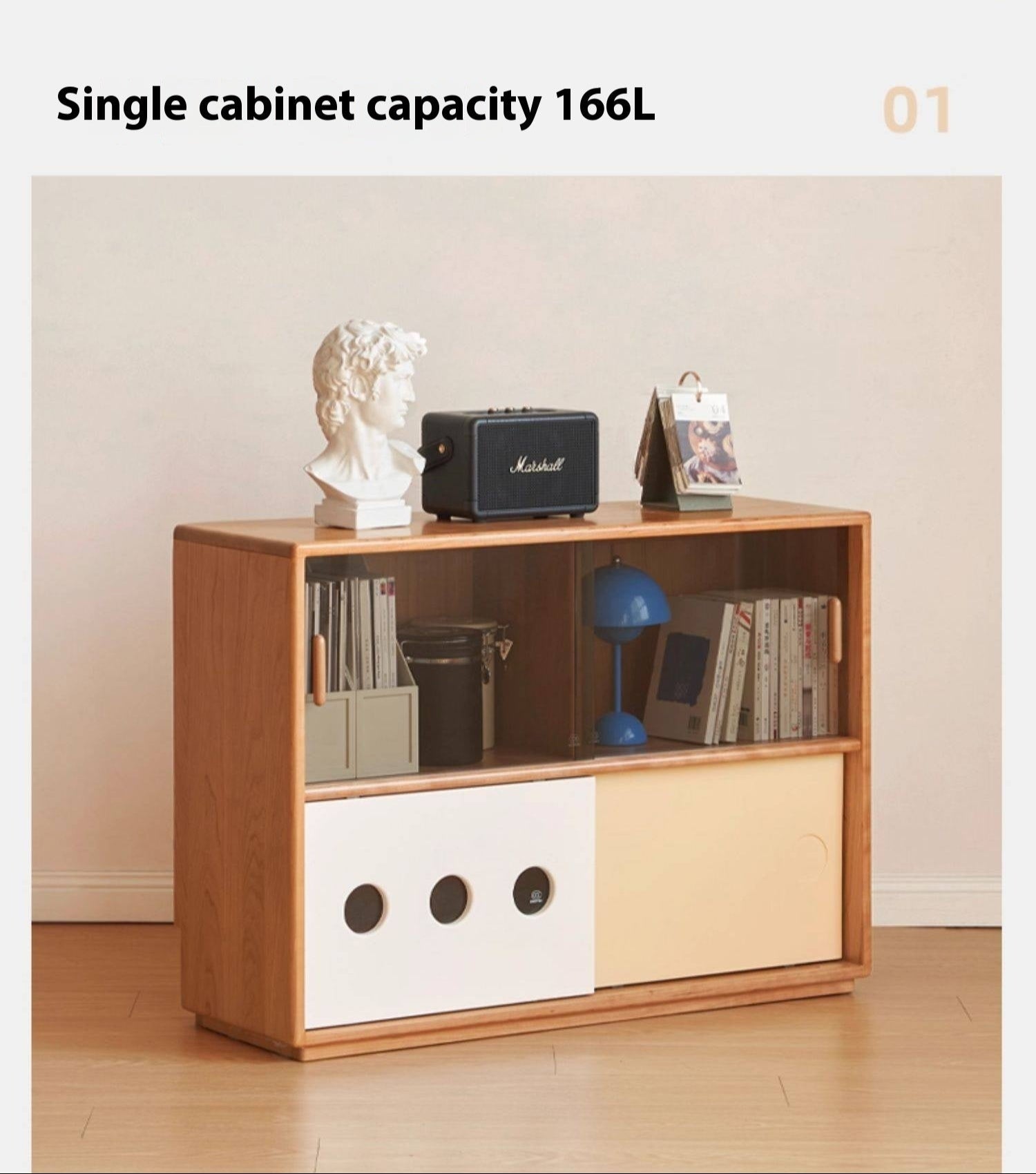 Cherry Solid Wood Ancient Style Bookcases