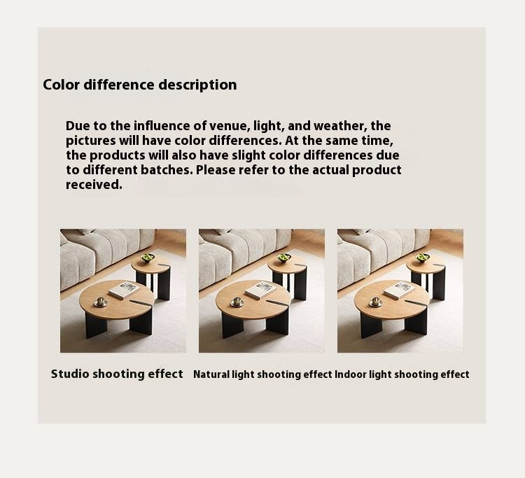 Poplar Solid Wood Wabi-Sabi Style Creative Round Coffee Table