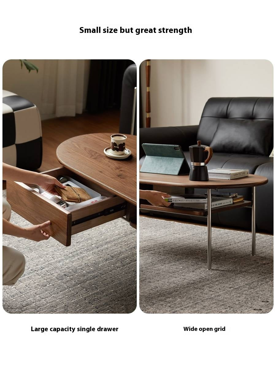 Black Walnut Solid Wood Italian Light Luxury Style Coffee Table