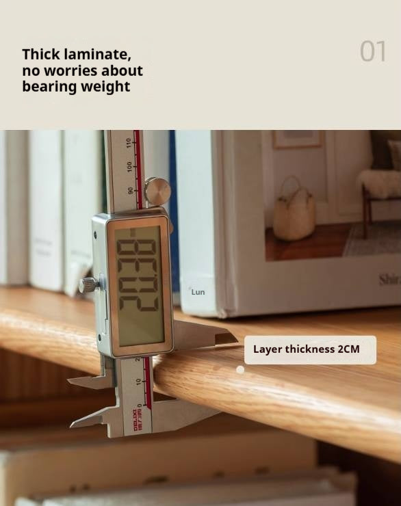 Oak Solid Wood Bookcase Storage Style Floor High