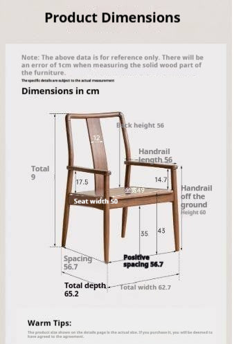 Black Walnut Solid Wood Tea Chair