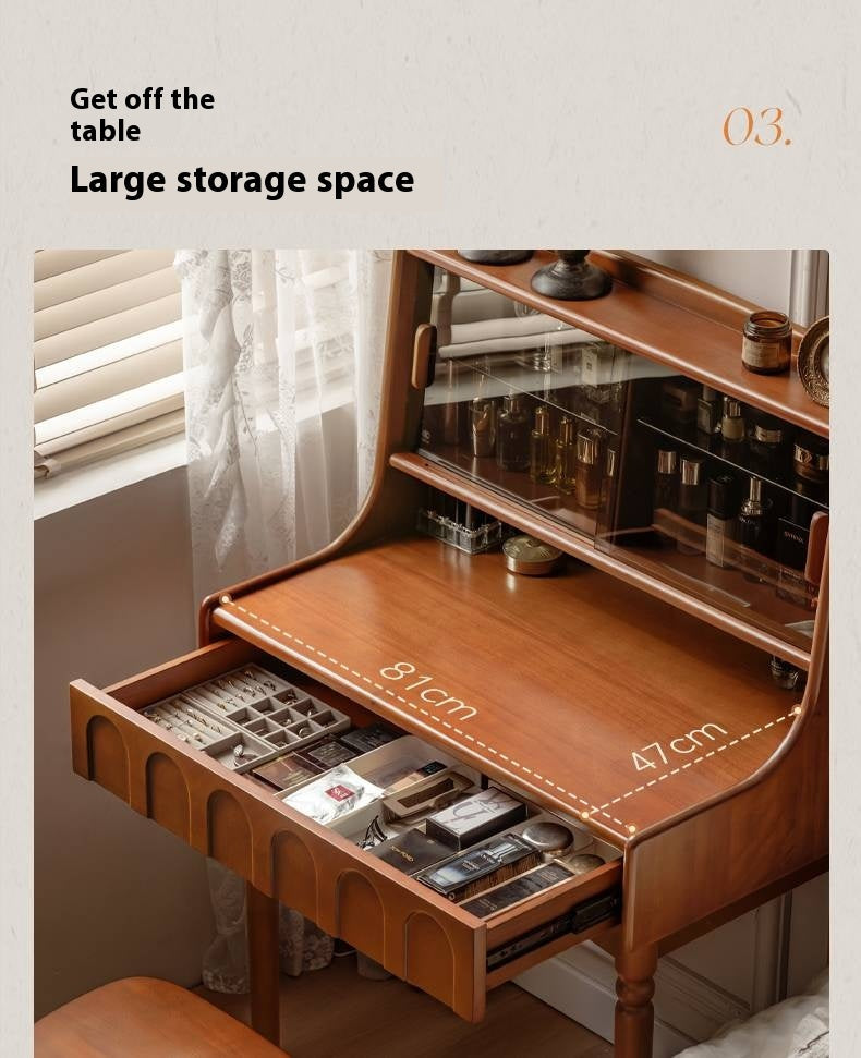 Poplar Solid Wood Multifunctional Makeup Table