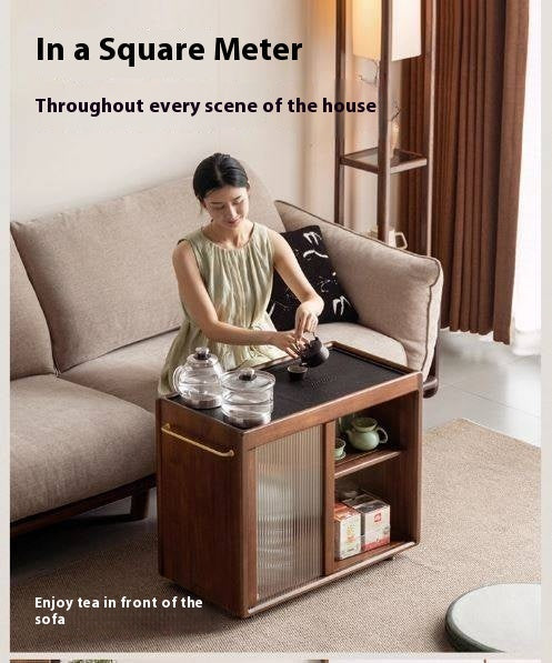 Black Walnut Solid Wood Tea Cabinet