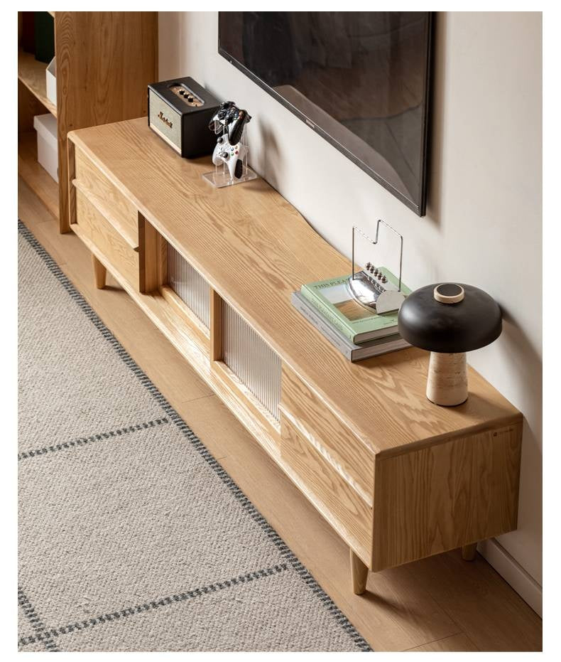 Ash Solid Wood Modern Style TV Stand