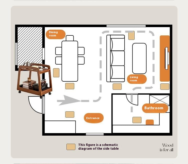 Poplar Solid Wood Antique Style Tea Table