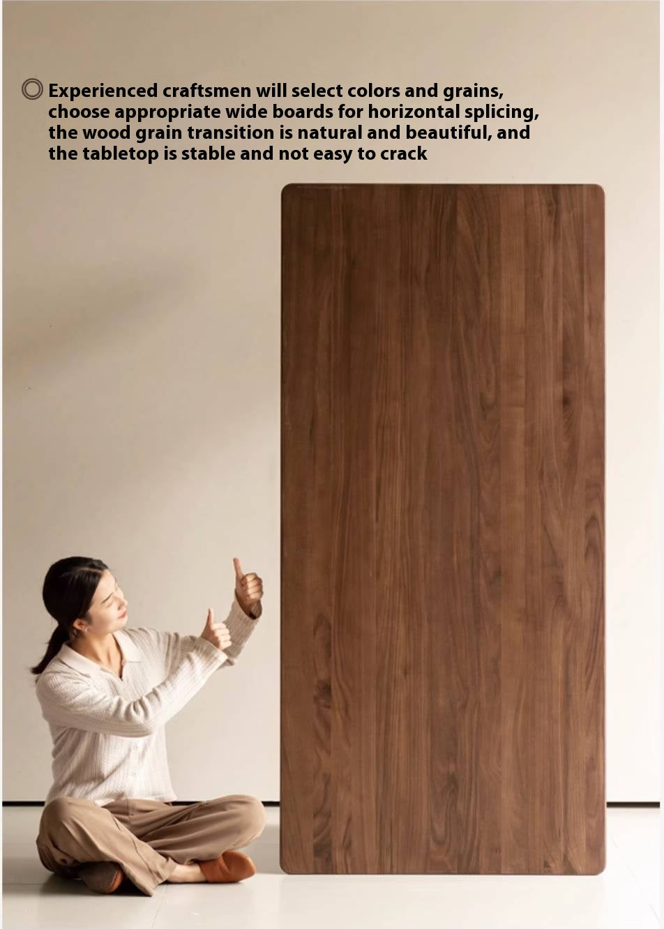 Black Walnut, Ash, Oak Solid Wood Large Board Dining Table