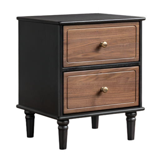 Black Walnut American Retro Style Solid Wood Nightstand