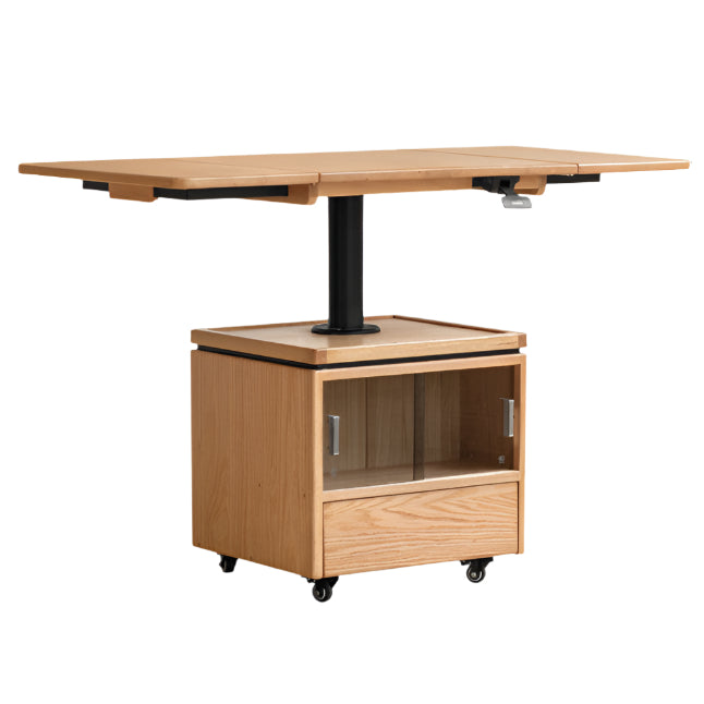 Oak Solid Wood Modern Style Lifting Mobile Coffee Table