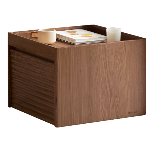 Oak, Black Walnut Solid Wood Modern Style Rock Plate Tea Table