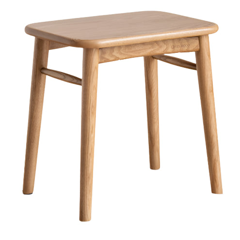 Ash Solid Wood Square Makeup Stool