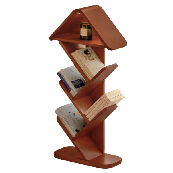 Poplar Solid Wood Mid Century Style Bookshelf And Newspaper Rack