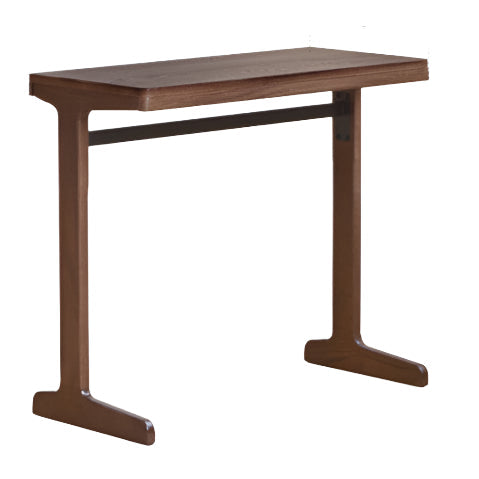 Oak, Black Walnut Solid Wood Office Desk With Integrated Bookshelf