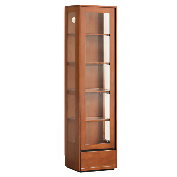 Poplar Solid Wood Antique Style Glass Bookshelf