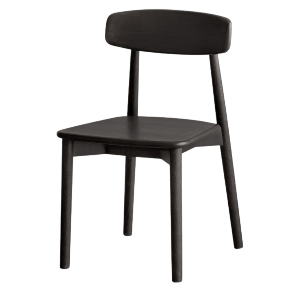 4 Pcs Oak Solid Wood Black Chair