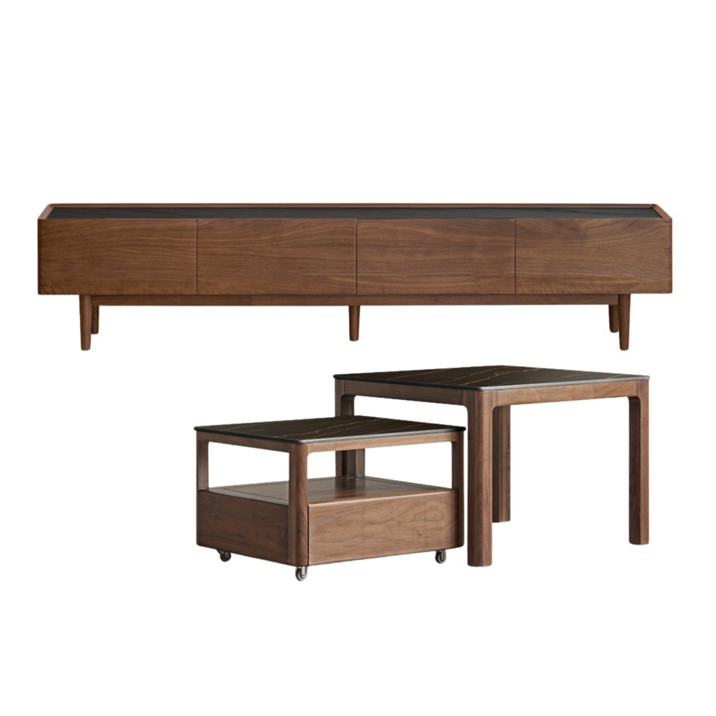 Black Walnut Solid Wood Modern TV Cabinet For Living Room