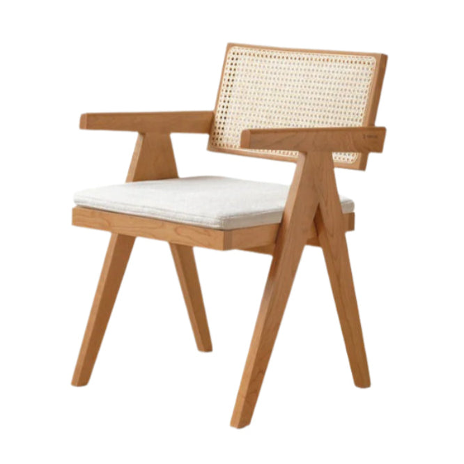 Oak Solid Wood Light Luxury Rattan Chair