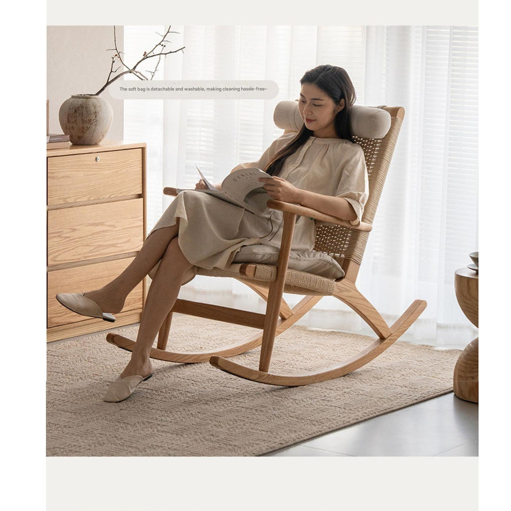Oak Solid Wood Modern Rocking Chair