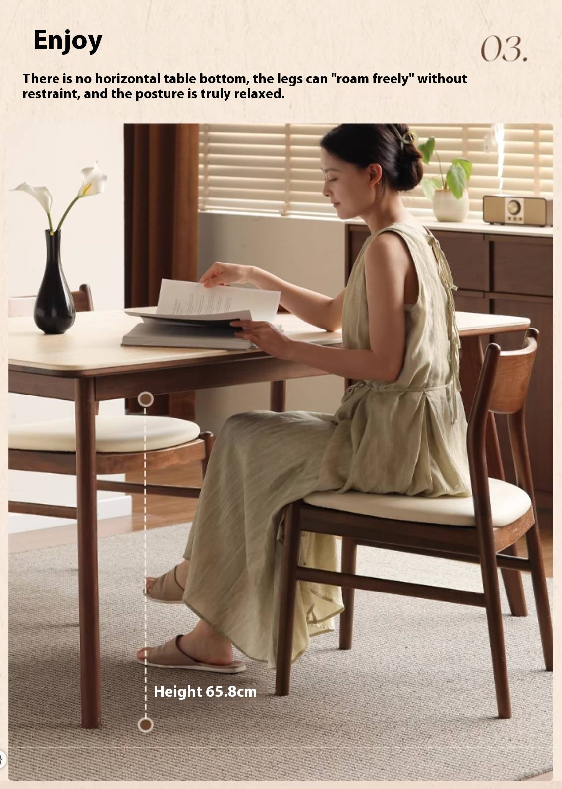 Black Walnut Solid Wood Vintage Rock Plate Dining Table