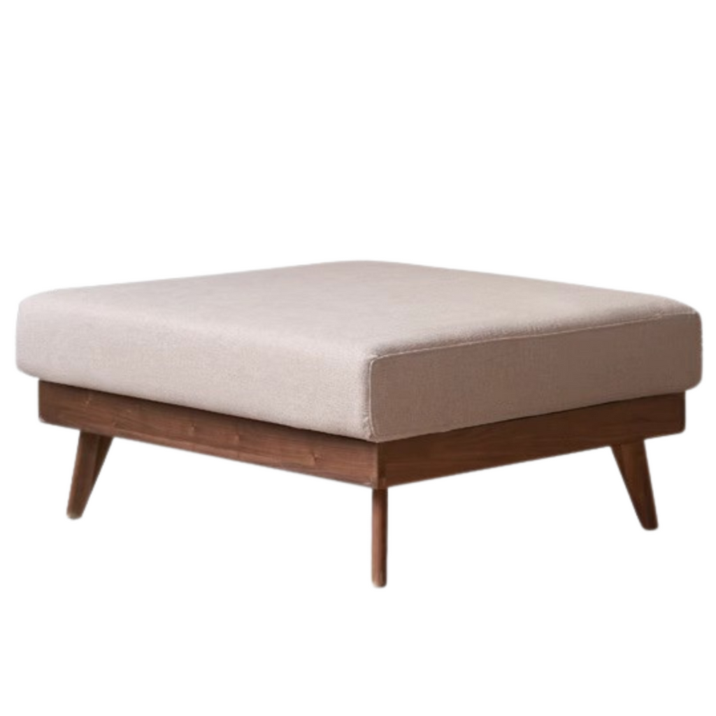 Black Walnut, Oak, Ash, Poplar Solid Wood Footstool Small Fabric Stool