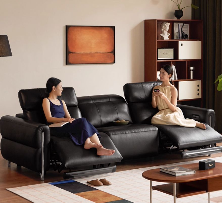 Leather Bauhaus Telescopic Function Sofa