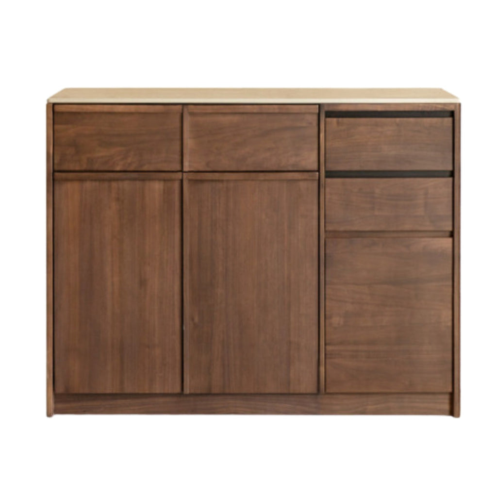 Black Walnut Solid Wood Dining Cabinet Antique Style Rock Board