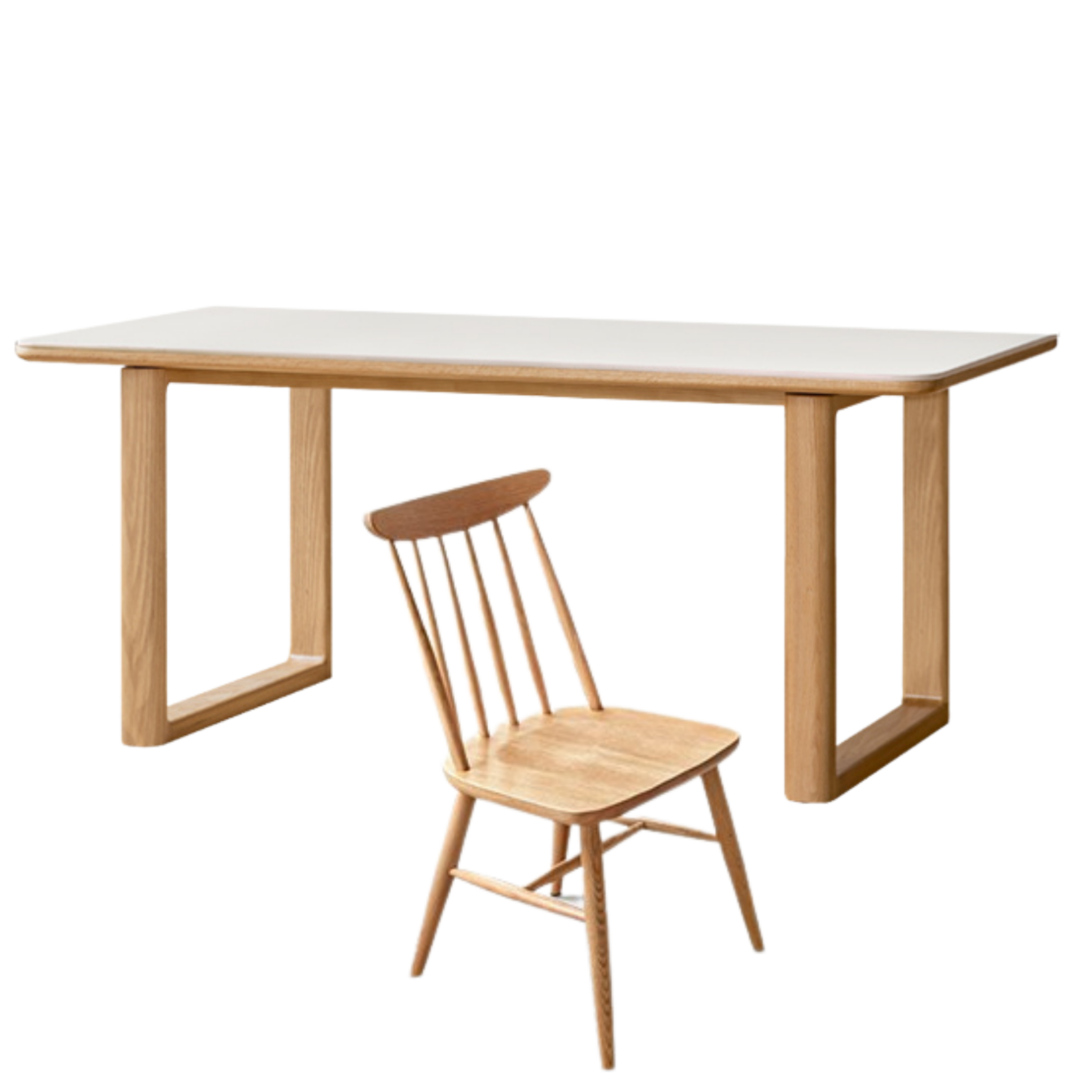 Ash, Oak Solid Wood Rock Board Dining Table