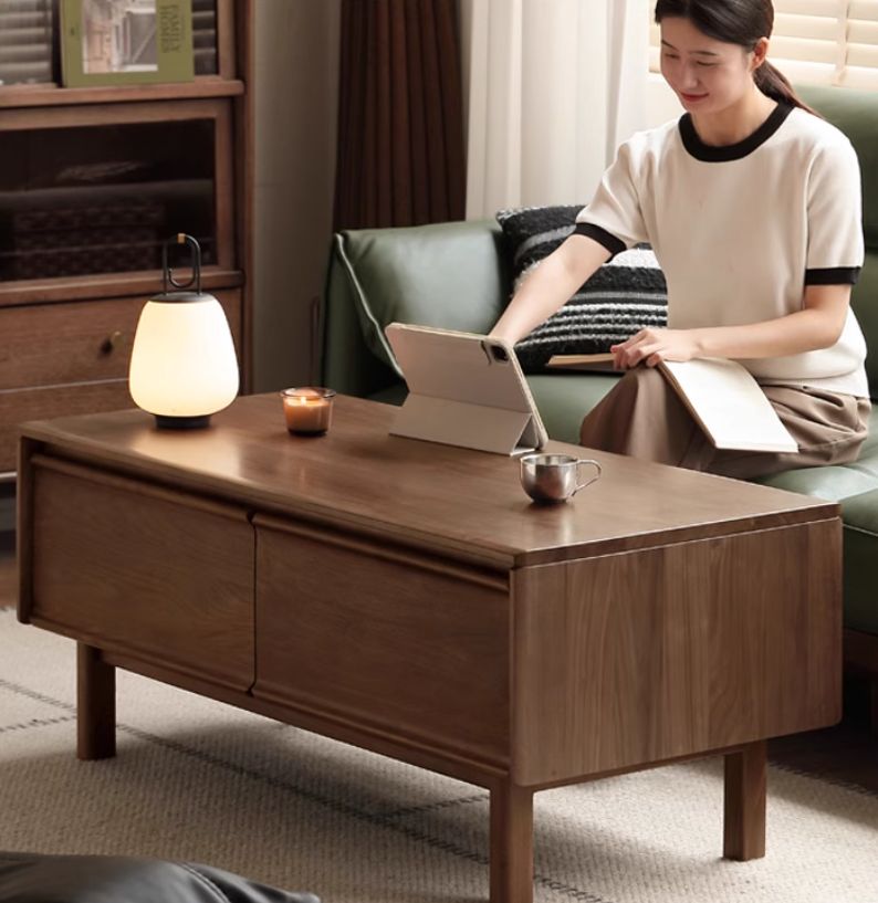 Black Walnut Solid Wood Modern Coffee Table