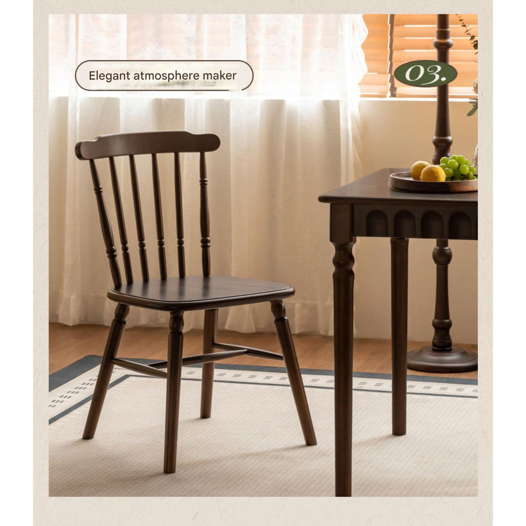 Set 4 pcs Black Walnut Solid Wood Dining Chair