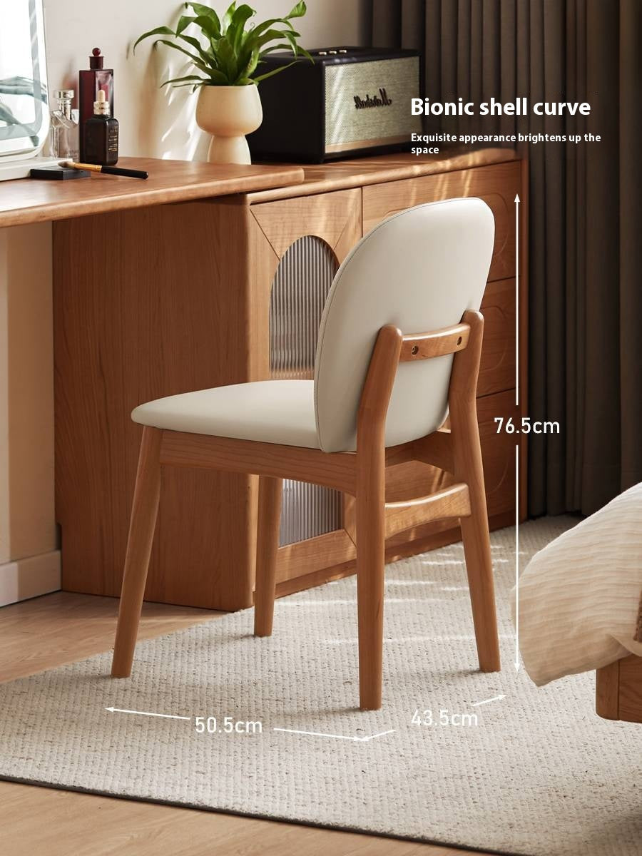 Black Walnut, Cherry Solid Wood Makeup Light Luxury Style Chair