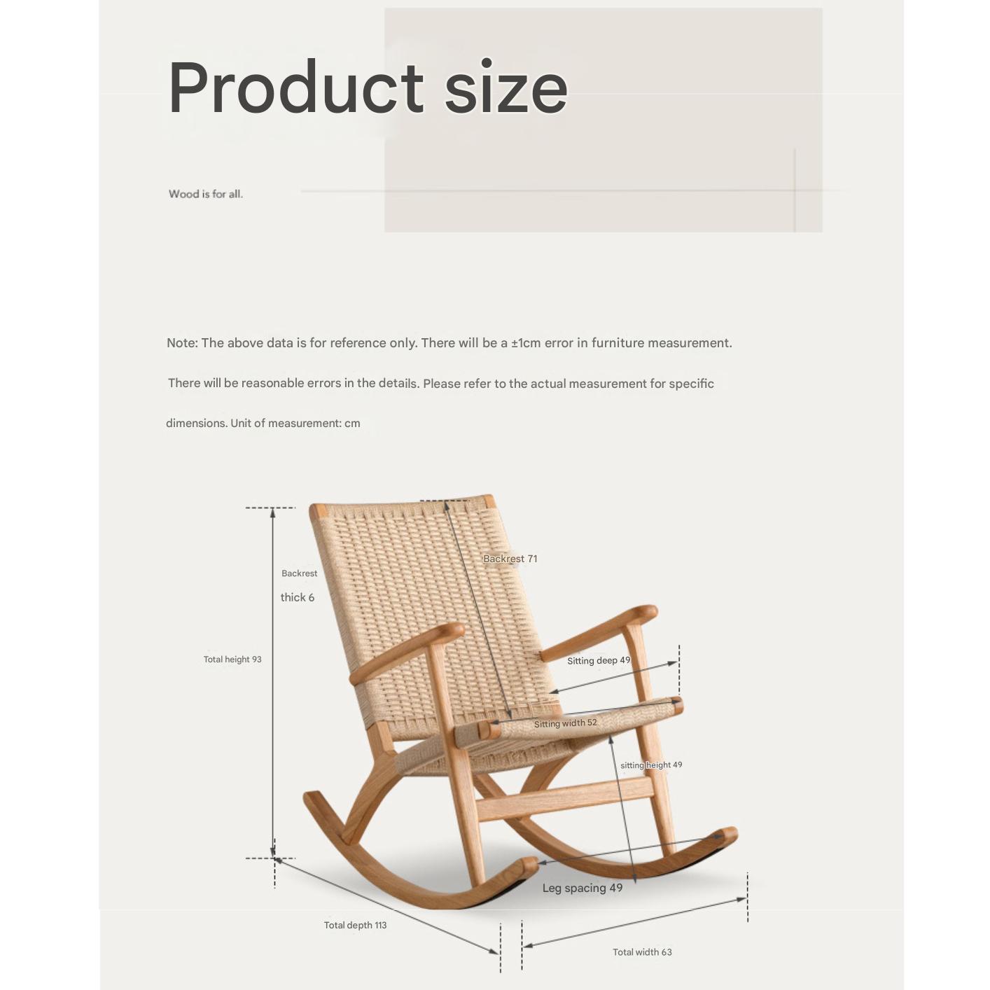 Oak Solid Wood Modern Rocking Chair