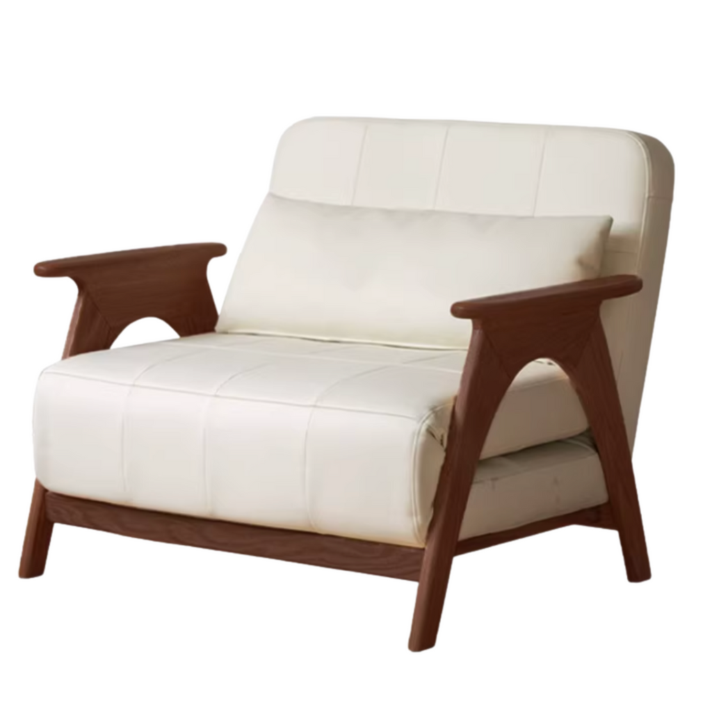 Oak, Beech Solid Wood Folding Dual-Purpose Sofa Chair.