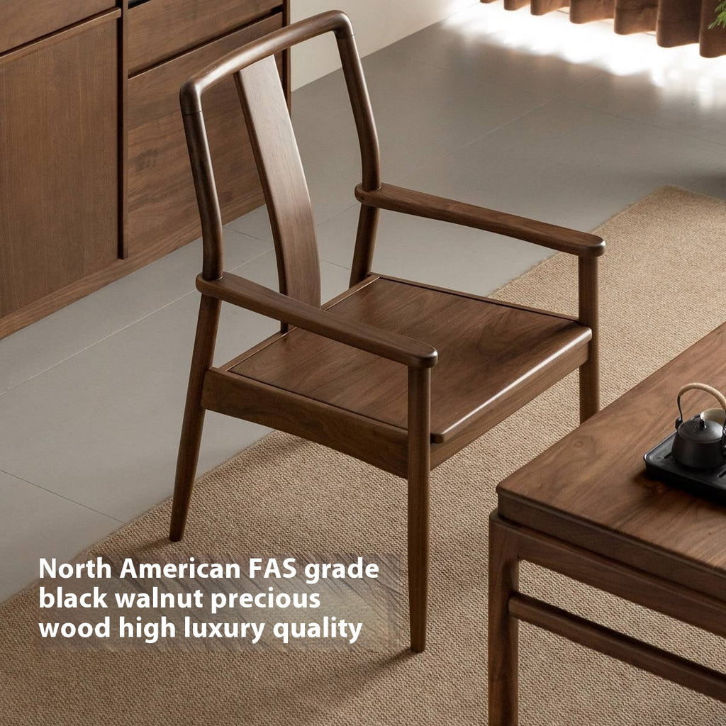 Black Walnut Solid Wood Tea Chair