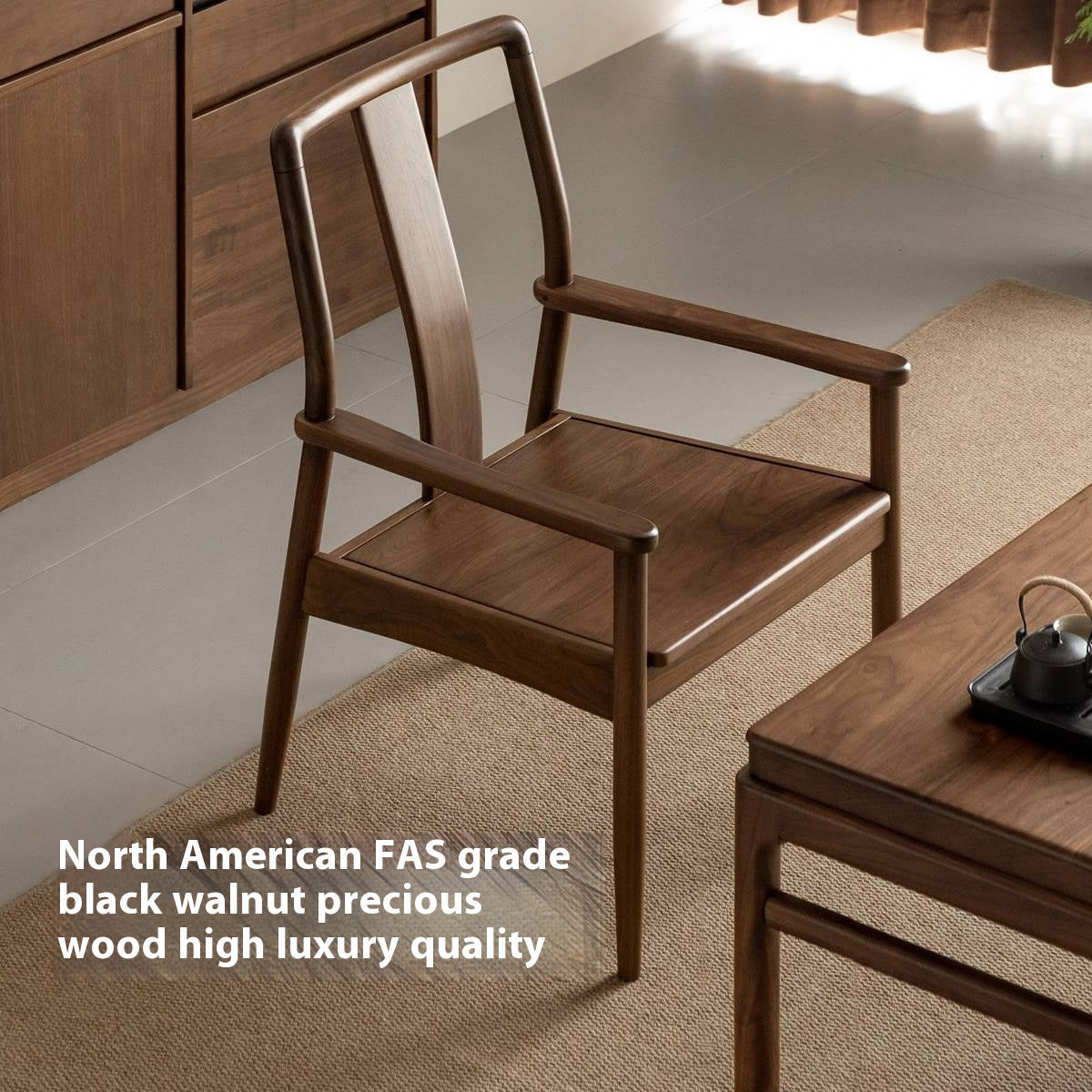 Black Walnut Solid Wood Tea Chair