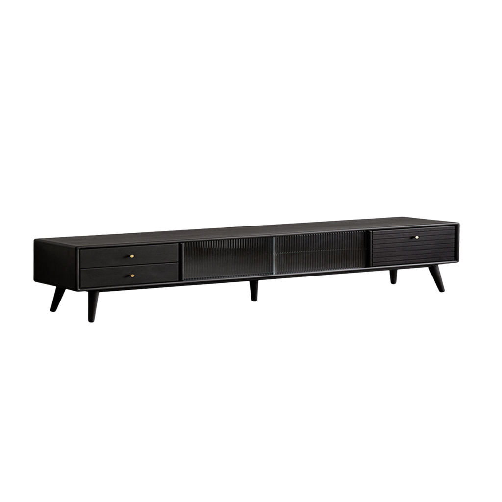 Solid Rubberwood, Oak Solid Wood Scandinavian TV Stand