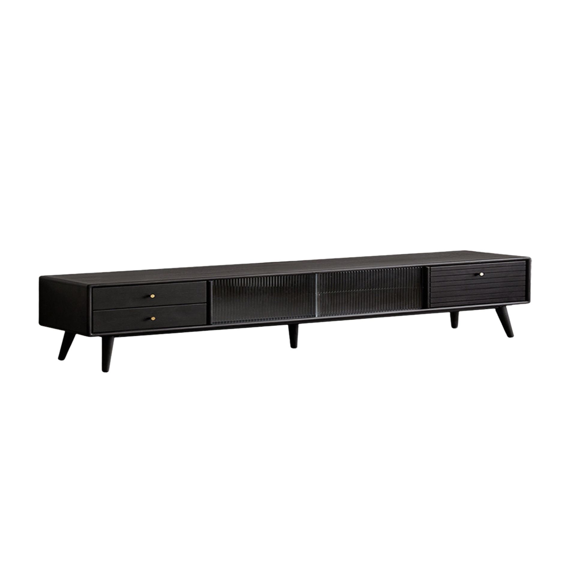 Solid Rubberwood, Oak Solid Wood Scandinavian TV Stand