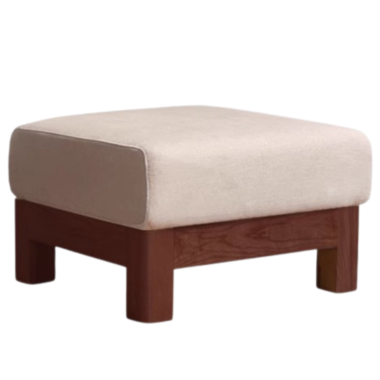 Black Walnut, Oak, Ash, Poplar Solid Wood Footstool Small Fabric Stool
