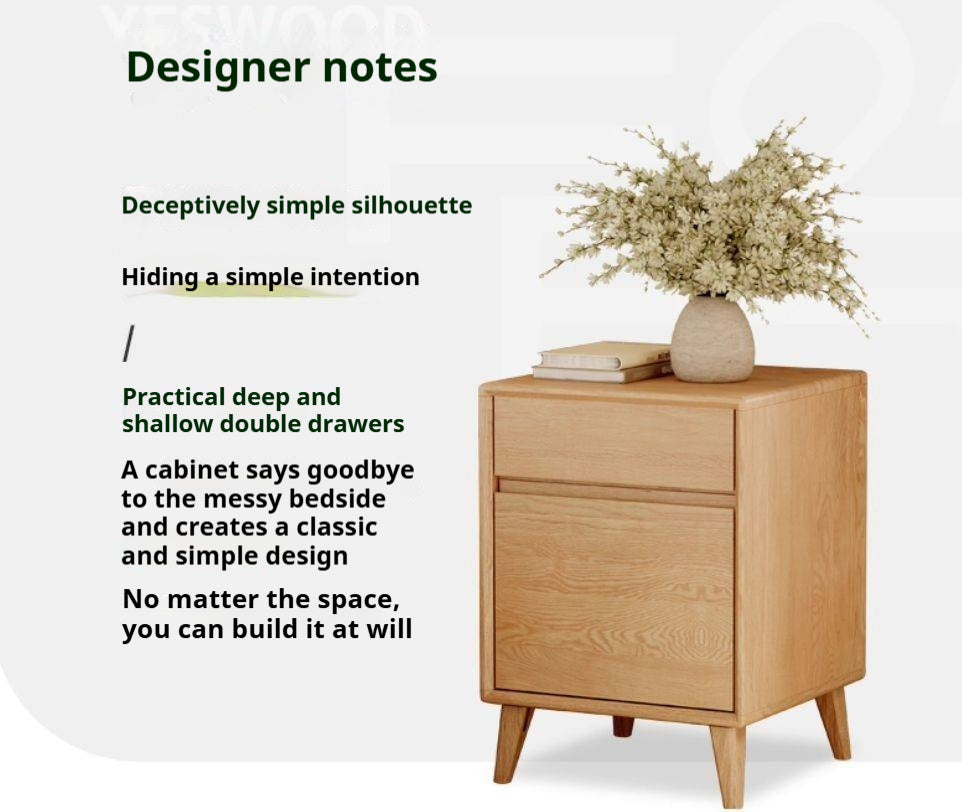 Oak Solid Wood Nordic Style Nightstand
