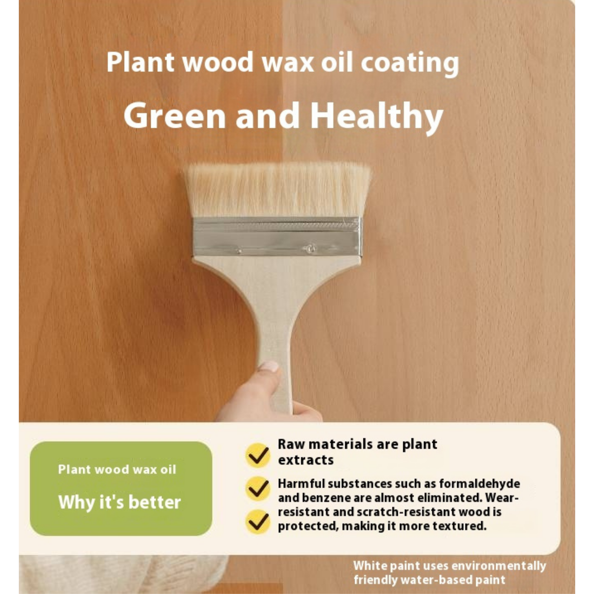 Beech Solid Wood Children's Desk with Pulleys Movable Storage