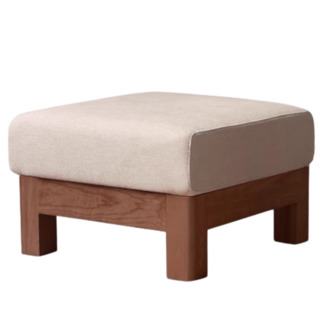 Black Walnut, Oak, Ash, Poplar Solid Wood Footstool Small Fabric Stool