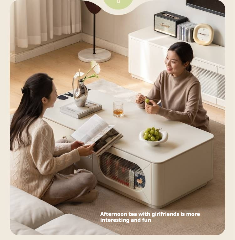 Solid Rubberwood Rock Board Coffee Table